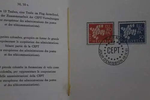 Schweiz, PTT-Booklet Europa CEPT 1961, MiNr. 736-37, ESST