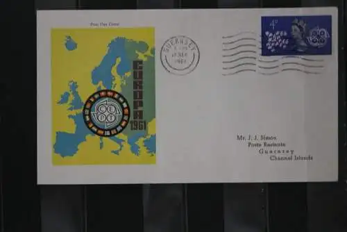 Herm Island; EUROPA 1961, 6 Werte, FDC; lesen