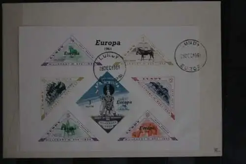 Lundy; EUROPA 1961, Block, FDC; lesen