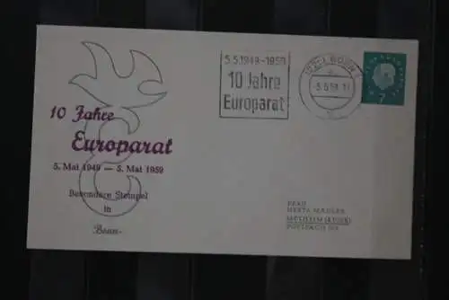 Deutschland; Sonderstempel Frankfurt/M., "10 Jahre Europarat" 1959