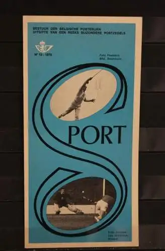 Belgien, Ersttagsblatt Schwarzdruck: Sport, 1970, fläm. Ausgabe