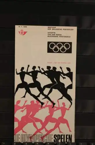 Belgien, Ersttagsblatt Schwarzdruck: Olympische Spiele 1968, fläm. Ausgabe