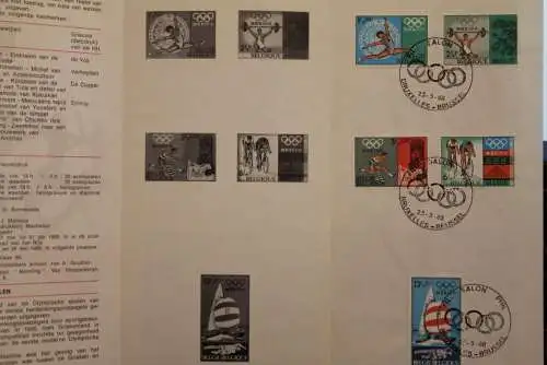 Belgien, Ersttagsblatt Schwarzdruck: Olympische Spiele 1968, fläm. Ausgabe