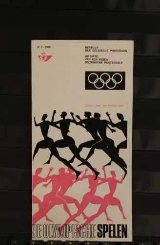 Belgien, Ersttagsblatt Schwarzdruck: Olympische Spiele 1968, fläm. Ausgabe