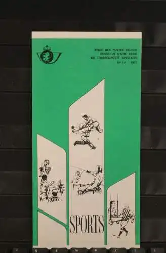 Belgien, Ersttagsblatt Schwarzdruck: Sport, 1977  franz. Ausgabe