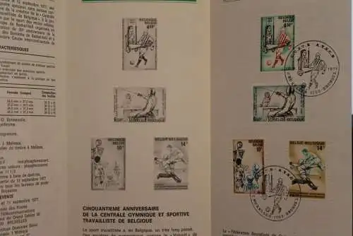 Belgien, Ersttagsblatt Schwarzdruck: Sport, 1977  franz. Ausgabe