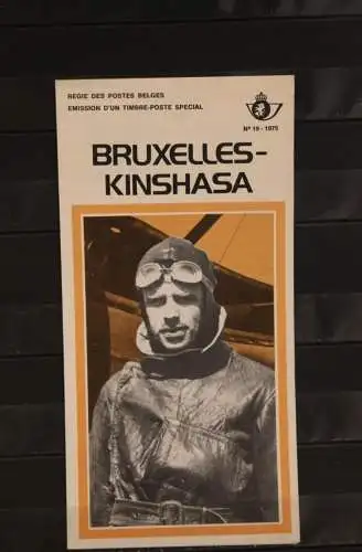 Belgien, Ersttagsblatt Schwarzdruck: Bruxelles-Kinshasa 1975,  franz. Ausgabe