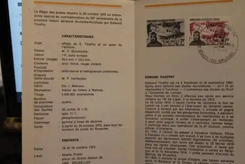 Belgien, Ersttagsblatt Schwarzdruck: Bruxelles-Kinshasa 1975,  franz. Ausgabe