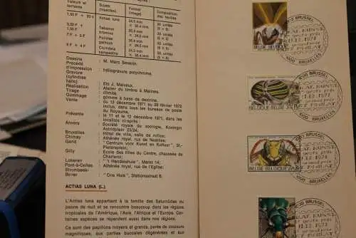 Belgien, Ersttagsblatt Schwarzdruck: Solidarität 1971: Insekten,  franz. Ausgabe