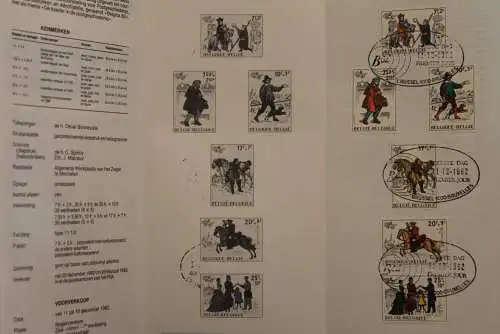 Belgien, Ersttagsblatt Schwarzdruck: 1982, Belgica 82,  fläm. Ausgabe