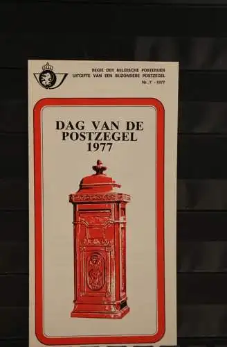 Belgien, Ersttagsblatt Schwarzdruck: Tag der Briefmarke 1977, fläm.  Ausgabe