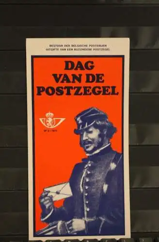 Belgien, Ersttagsblatt Schwarzdruck: Tag der Briefmarke 1971, fläm.  Ausgabe