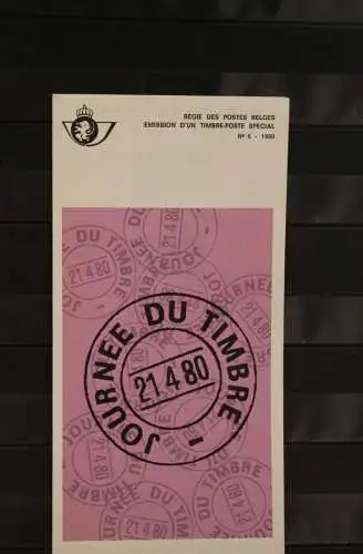 Belgien, Ersttagsblatt Schwarzdruck: Tag der Briefmarke 1980, franz.  Ausgabe
