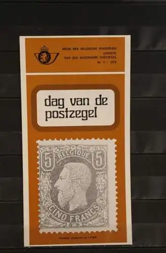 Belgien, Ersttagsblatt Schwarzdruck: Tag der Briefmarke 1978, fläm.  Ausgabe