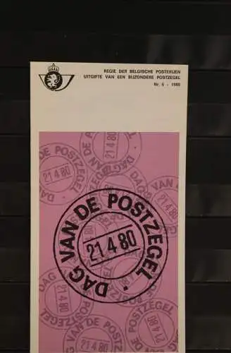 Belgien, Ersttagsblatt Schwarzdruck: Tag der Briefmarke 1980, fläm.  Ausgabe