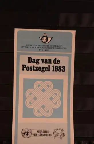 Belgien, Ersttagsblatt Schwarzdruck: Tag der Briefmarke 1983, fläm.  Ausgabe