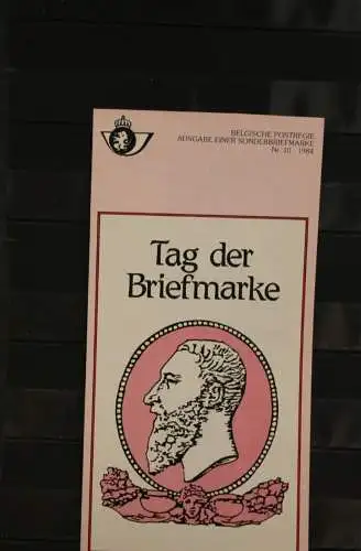 Belgien, Ersttagsblatt Schwarzdruck: Tag der Briefmarke 1984, deutsche  Ausgabe