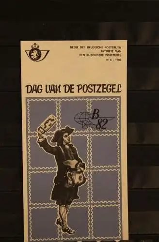 Belgien, Ersttagsblatt Schwarzdruck: Tag der Briefmarke 1982, fläm.  Ausgabe