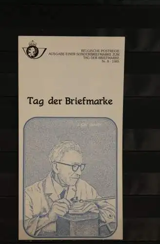 Belgien, Ersttagsblatt Schwarzdruck: Tag der Briefmarke 1985, deutsche Ausgabe