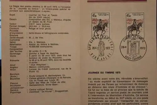 Belgien, Ersttagsblatt: Tag der Briefmarke 1973, franz. Ausgabe
