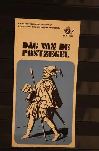 Belgien, Ersttagsblatt, Schwarzdruck: Tag der Briefmarke 1975, fläm. Edition
