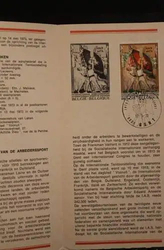 Belgien, Ersttagsblatt, Schwarzdruck: Sport, 1973, fläm. Edition