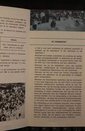 Belgien, Ersttagsblatt, Schwarzdruck: Schwimmen, Sport, 1966, fläm. Edition
