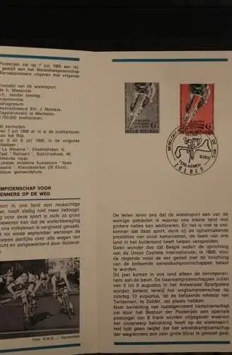 Belgien, Ersttagsblatt, Schwarzdruck: Radrennen, Sport, 1969, fläm. Edition
