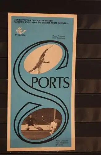 Belgien, Ersttagsblatt, Schwarzdruck 1970; Sport, franz. Edition,