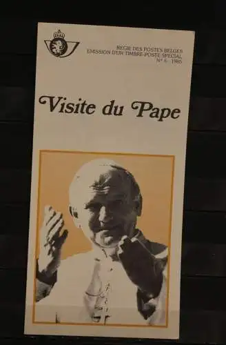 Belgien, Ersttagsblatt, Schwarzdruck 1983; Visite Papst Johannes Paul II. in Belgien, franz. Edition,