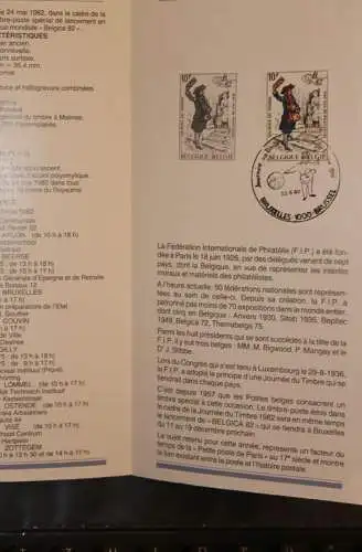 Belgien, Ersttagsblatt, Schwarzdruck: Tag der Briefmarke 1982; franz. Edition