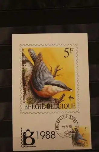 Belgien 1988, Maximumkarte Vögel