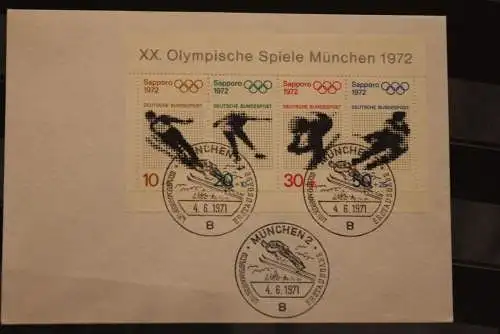 Deutschland, XX. Olympiade Sapporo 1972, FDC Block 6; ESST München