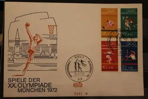 Deutschland, XX. Olympiade München 1972, FDC Heftchenblatt 22, ESST Kiel