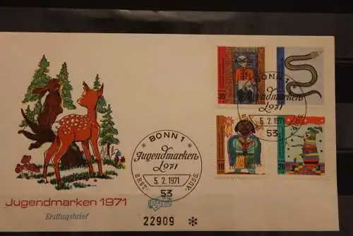 Deutschland, Jugend 1971: Kinderzeichnungen FDC,  MiNr. 660-63