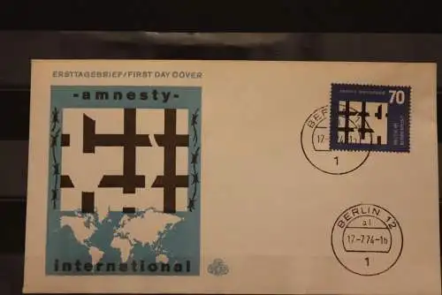 Deutschland, Amnesty International Schmuckbrief; 17.7.74,  MiNr. 814