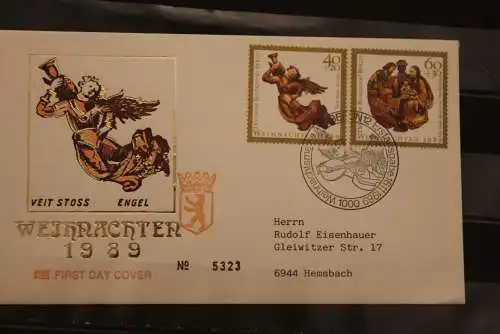 Berlin, Weihnachten 1989, FDC, MiNr. 858-9