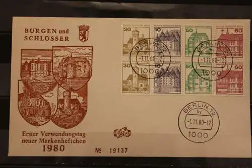 Berlin, Burgen und Schlösser, Heftchen-Blatt 20, FDC