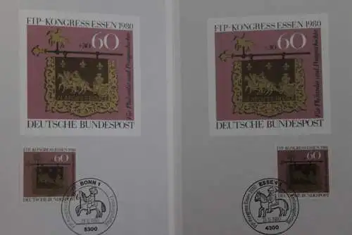 Deutschland, Folder Tag der Briefmarke 1980; ESST Essen und Bonn
