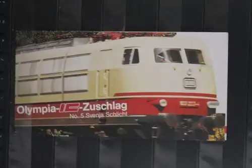 Deutschland, Olympia-IC-Zuschlag Nr. 5 der Deutsche Bundesbahn 1988; Svenja Schlicht, nummeriert, limitiert