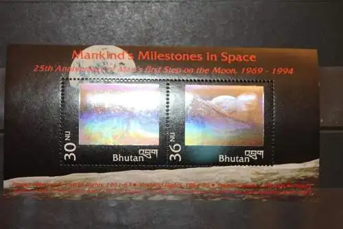 Bhutan, Hologramm, Hologrammblock: Mondlandung, 1994, MNH