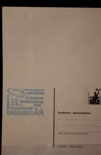 Deutschland, Postkarte mit Antwortkarte, 44. Bundestag BDPh, DO X und Graf Zeppelin, SST Friedichshafen