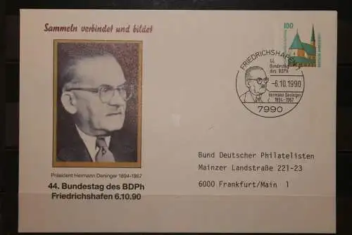 Deutschland, Wertstempel: Altötting 100 Pf., 44. Bundestag BDPh 1990 Friedrichshafen