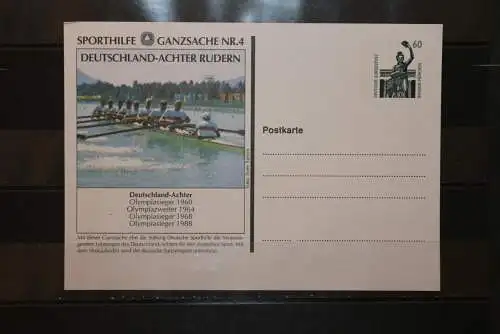 Deutschland, Sporthilfe Ganzsache Nr. 4: Deutschland - Achter Rudern, ungebraucht