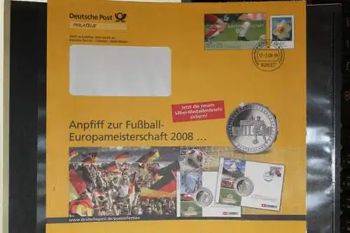 Deutschland, Ganzsache der Post - Eigenausgabe, Wertstempel: 55 C.,55 C. Fußball-EM, Narzisse, 2008