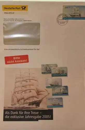 Deutschland, Ganzsache der Post-Eigenausgabe: Wertstempel: 144 C. Segelschiff, 2005