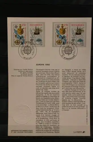 Frankreich, Europa - Cept 1992, Ersttagsblatt