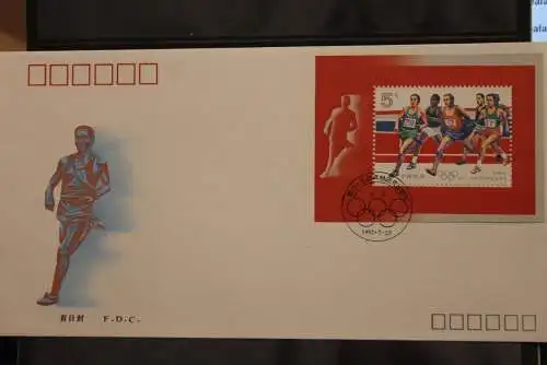 China FDC XXV Olympische Spiele 1992; Blockausgabe