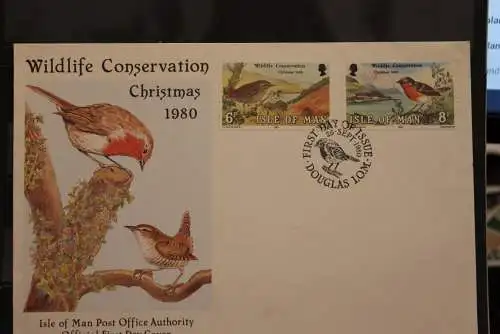 Isle of Man, FDC Wildlife Conservation 1980; Vögel