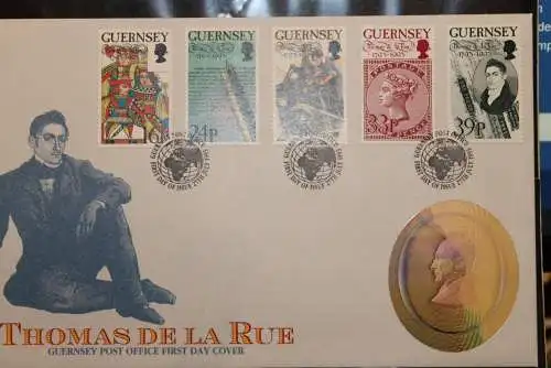 Guernsey Hologramm Thomas de la Rue 1993; FDC